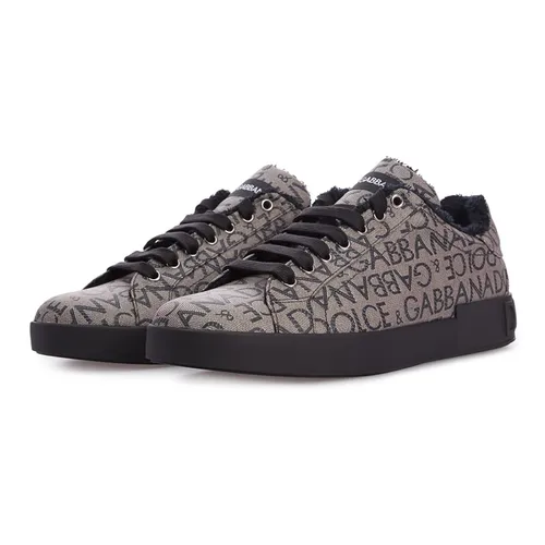 Dolce & Gabbana - Giày Sneaker Nam Dolce & Gabbana D&G Logo Jacquard CS1772 Màu Nâu Size 6 - Vua Hàng Hiệu