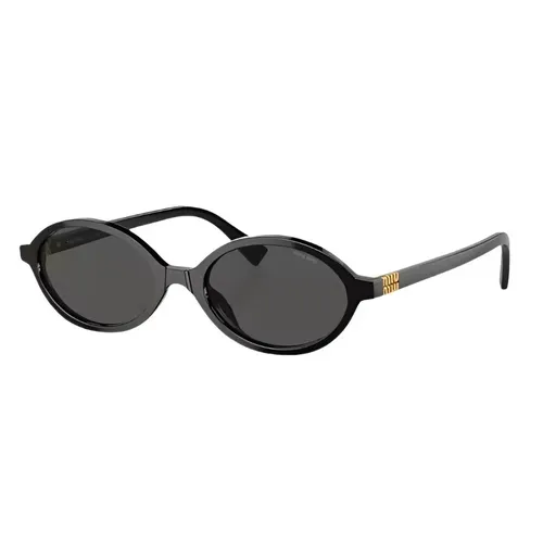 Kính Mát Nữ Miu Miu Eyewear Oval Frame Sunglasses 0MU04ZS 1AB5S0 Màu Đen - Kính mắt - Vua Hàng Hiệu