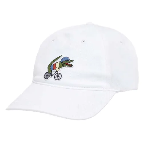 Mũ nón Lacoste Nam - Mũ Lacoste x Netflix Crocodile Cap RK7743 VIQ Màu Trắng - Vua Hàng Hiệu