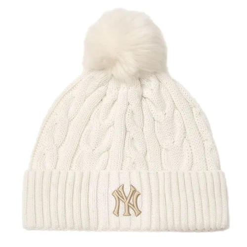 Mũ nón - Mũ MLB Knitted Beanie Varsity Series New York Yankees 3ABNVM346-50CRS Màu Kem - Vua Hàng Hiệu