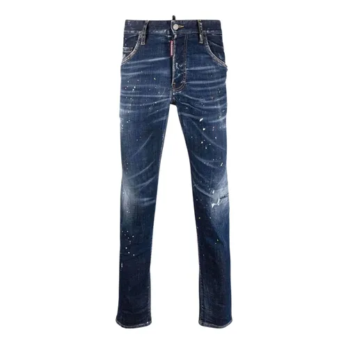 Quần Jean Nam Dsquared2 Blue Denim Wash Skater Fit S74LB1274 S30342 470 Màu Xanh Size 48