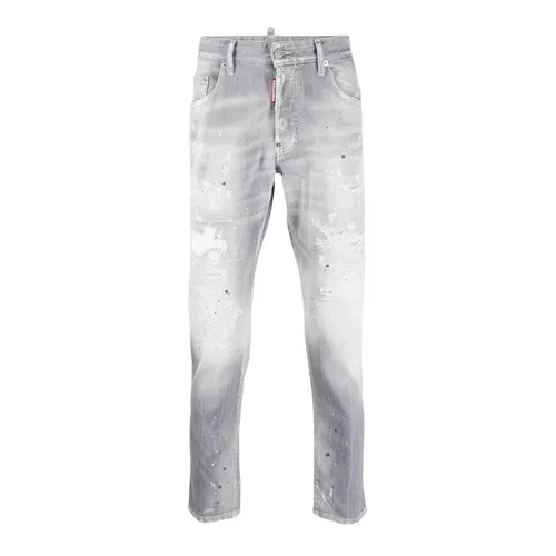 DSquared2 Xám Quần jeans - Quần Jean Nam Dsquared2 Grey Denim Wash Skater Fit S74LB1244 S30260 852 Màu Xám Size 44 - Vua Hàng Hiệu