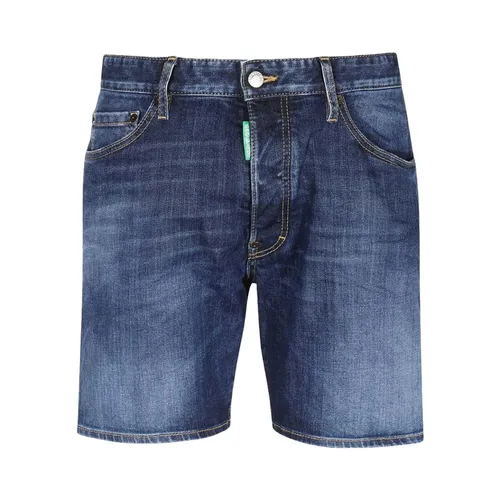 DSquared2 Quần shorts - Quần Short Nam DSquared2 Blue Denim Wash Marine Fit S78MU0051 S30819 078 Màu Xanh Size 46 - Vua Hàng Hiệu