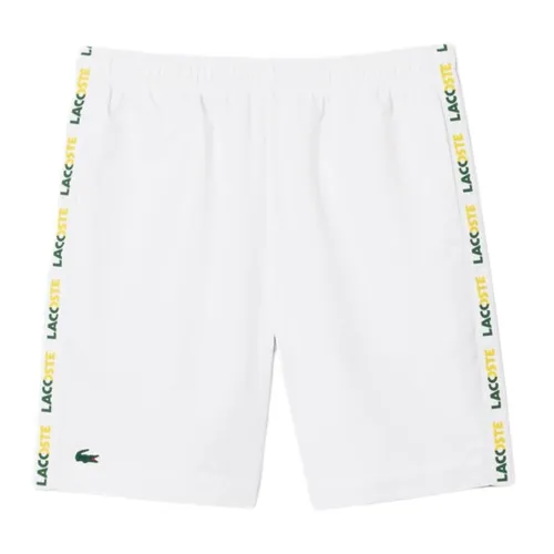 Quần Short Nam Lacoste Sportsuit Logo Stripe Tennis Shorts GH7443 737 Màu Xanh Phối Trắng Size 4