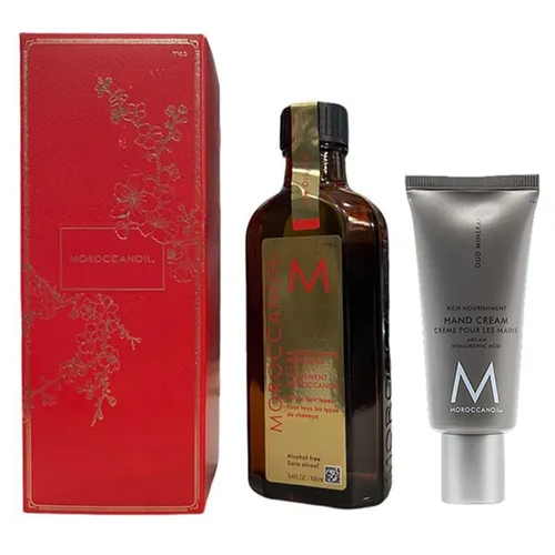 Chăm sóc tóc Bộ sản phẩm - Set Tinh Dầu Dưỡng Tóc Và Kem Dưỡng Tay Moroccanoil Happy New Year 2 Món - Vua Hàng Hiệu