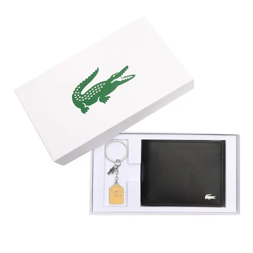 Set Ví Nam + Móc Khóa Lacoste FG Billfold And Keychain Gift Set NH4480FG N21 Màu Đen