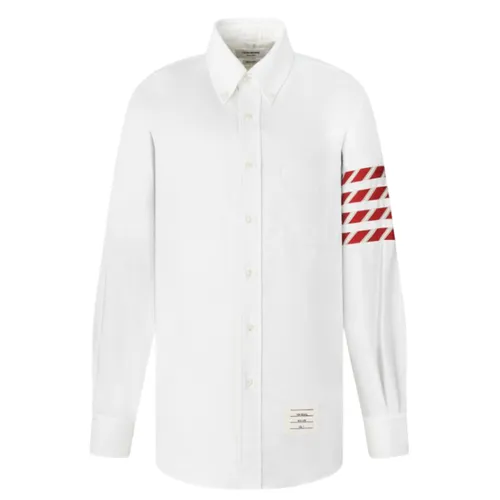 Thời trang Thom Browne Áo sơ mi - Sơ Mi Nam Thom Browne White With 4-Bar Printed MWL374C-05371-100 Màu Trắng - Vua Hàng Hiệu