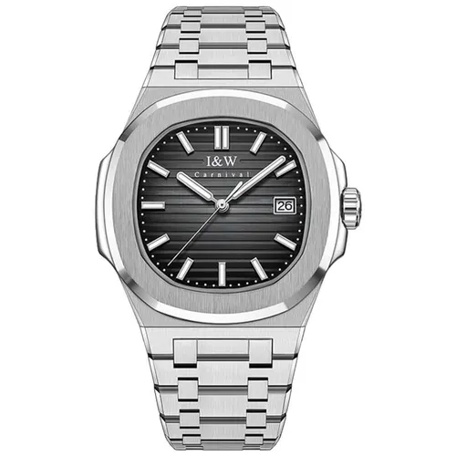 Đồng hồ - Đồng Hồ Nam I&W Carnival IW721GT-DT (IW721GT2) Automatic Màu Đen Bạc - Vua Hàng Hiệu