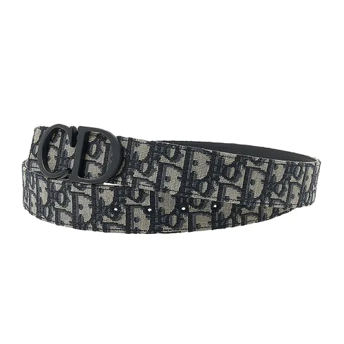 Thắt lưng Dior - Thắt Lưng Nam Dior With Monogram Logo 4353RUYSE H0585 Màu Đen Kem Size 85 - Vua Hàng Hiệu