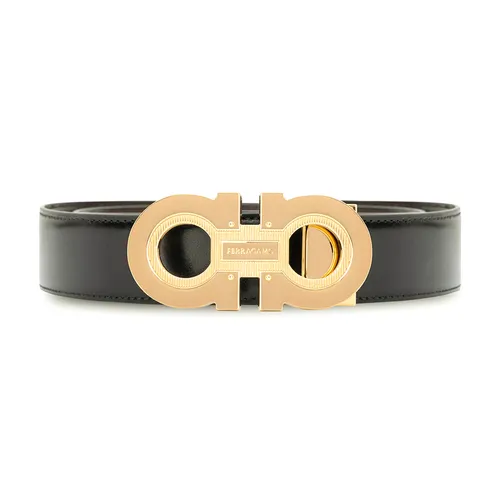 Thắt lưng Salvatore Ferragamo - Thắt Lưng Nam Salvatore Ferragamo Silver Logo In Black Leather 670128 0772394 Màu Đen Size 95 - Vua Hàng Hiệu
