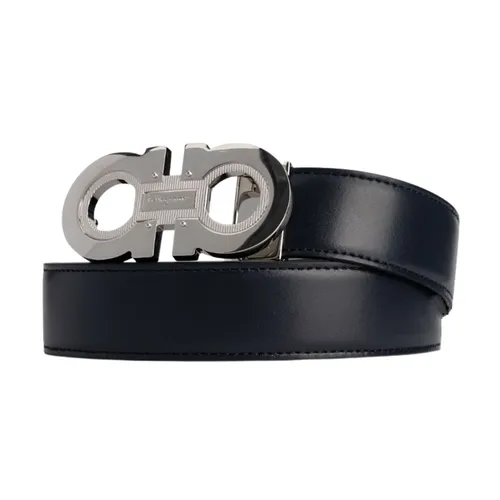 Thắt lưng Salvatore Ferragamo - Thắt Lưng Nam Salvatore Ferragamo Silver Logo In Brown Leather Belt 670128 0752675 Màu Đen Nâu Size 95 - Vua Hàng Hiệu