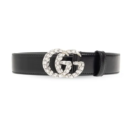 Thắt lưng Gucci Nữ - Thắt Lưng Nữ Gucci GG Marmont With Crystals In Black Leather Belt 772651 0YAUN 1155 Màu Đen Size 70 - Vua Hàng Hiệu