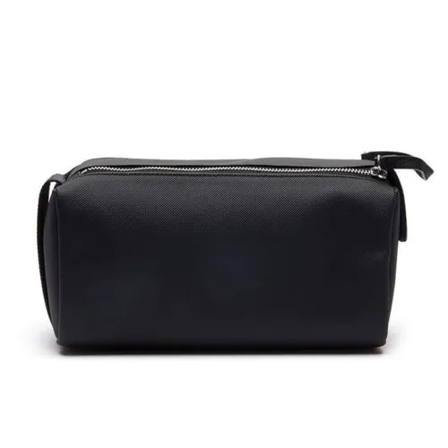 Túi xách Nam - Túi Cầm Tay Nam Lacoste Classic Double Zip Petit Piqué Toilet Kit NH2345HC 000 Màu Đen - Vua Hàng Hiệu