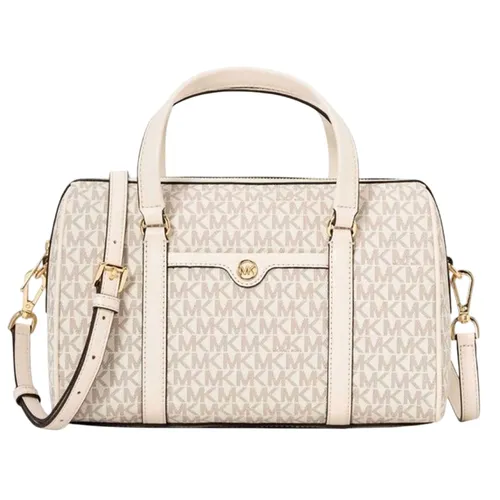 Túi Đeo Chéo Nữ Michael Kors MK Jet Set Travel Medium Signature Logo Duffel Crossbody Bag 35S4GTFS6B Màu Trắng
