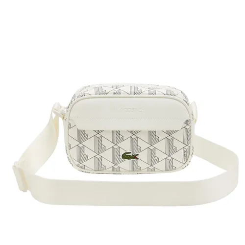 Túi Đeo Chéo Unisex Lacoste Monogram Print Reporter Bag NH4093JX Màu Trắng