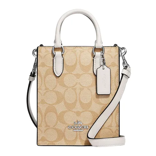 Túi xách Coach Túi tote - Túi Tote Nữ Coach In Signature Canvas Mini Tote Bag CJ494 Màu Be Trắng - Vua Hàng Hiệu