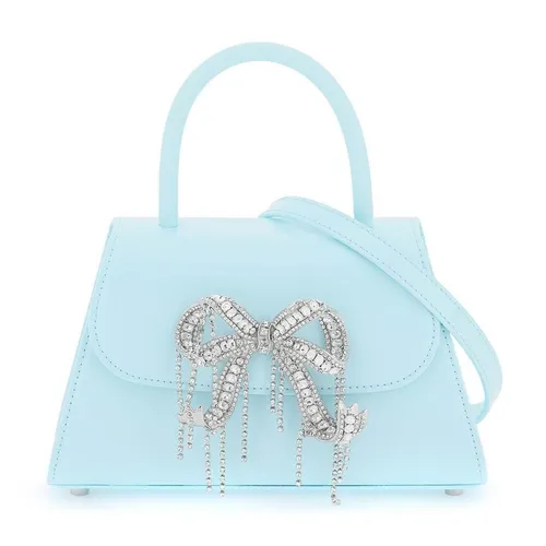 Self-Portrait - Túi Xách Tay Nữ Self-Portrait Blue Leather Rhinestone Mini Bow RS24316 BLUE Màu Xanh Da Trời - Vua Hàng Hiệu