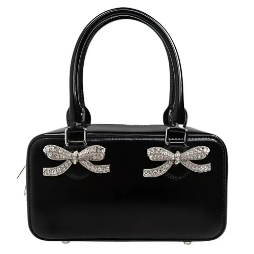 Túi xách - Túi Xách Tay Nữ Self-Portrait In Black Leather Mini Handle Bag AW24 301A-B Màu Đen - Vua Hàng Hiệu