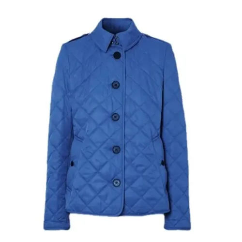 Thời trang - Áo Khoác Nữ Burberry Puffer Jackets Màu Xanh Blue Size S - Vua Hàng Hiệu