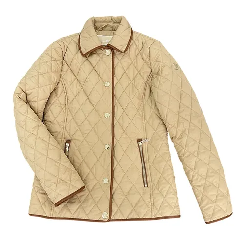 Áo Khoác Nữ Michael Kors Quilted Jacket MK Trần Trám Màu Be Size S