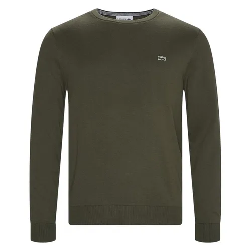 Thời trang - Áo Len Nam Lacoste Regular Crewneck Cotton Sweater AH7004 51 AM4 Màu Xanh Rêu Size S - Vua Hàng Hiệu
