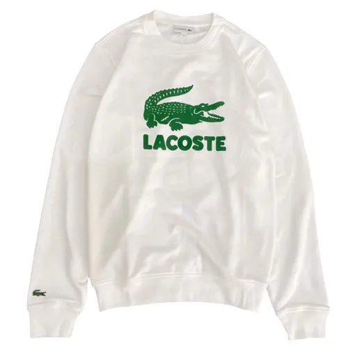Thời trang - Áo Nỉ Sweatshirt Nam Lacoste Big Logo Velvet Printed White SH2167 001 Màu Trắng Size M - Vua Hàng Hiệu