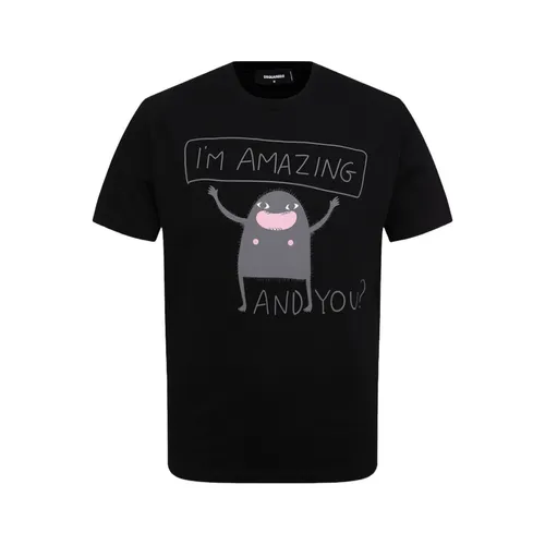 Áo Phông Nam Dsquared2 Black With Graphic Logo Printed - S71GD1126 S23009 900 Màu Đen S - Thời trang - Vua Hàng Hiệu