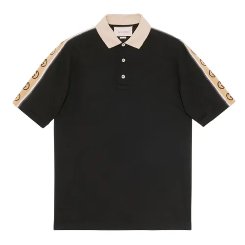 Áo Polo Nam Gucci With Interlocking G Stripe In Black 598949 XJB0Q 1082 Màu Đen Size S