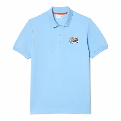 Thời trang - Áo Polo Nam Lacoste Classic Fit Cotton Piqué L.12.12 Badge Detail PH2052 HBP Màu Xanh Dương Size 2 - Vua Hàng Hiệu