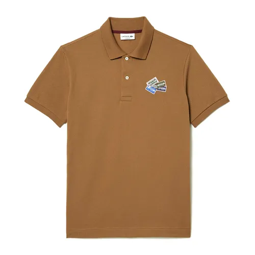 Lacoste Nâu Áo Polo - Áo Polo Nam Lacoste Classic Fit Cotton Piqué L.12.12 Badge Detail PH2052 SIX Màu Nâu Size 2 - Vua Hàng Hiệu