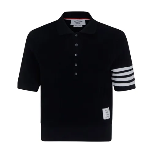 Áo Polo Nam Thom Browne 4-Bar Cross Arm Waffle Short Sleeve - MJP131A - 05802 Màu Xanh Đen Size 1 - Thời trang - Vua Hàng Hiệu