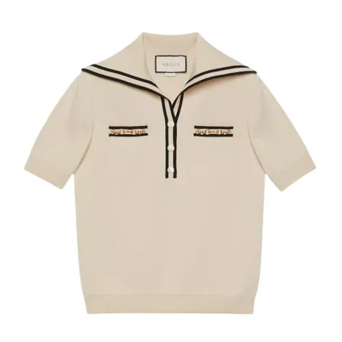 Áo Polo Nữ Gucci With Contrast Trim In While - 649844 XKBNZ 9087 Màu Kem Size S - Thời trang - Vua Hàng Hiệu