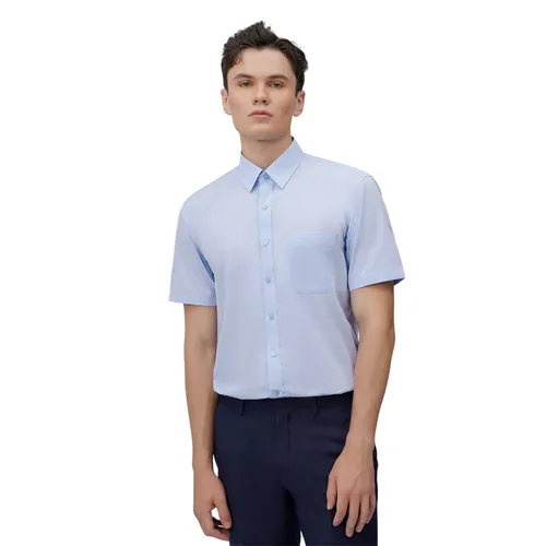 Áo Sơ Mi Cộc Tay Nam Giovanni Sartoria SSS0027-1LB Màu Xanh Da Trời Nhạt Size M