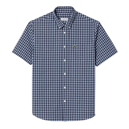 Áo Sơ Mi Cộc Tay Nam Lacoste Regular Fit Short Sleeve Shirt CH5794 QRN Màu Xanh Navy Size 40