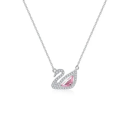 Dây Chuyền Nữ Lili Jewelry Đính Đá CZ Hình Chú Thiên Nga Swan LILI_197559 Màu Bạc