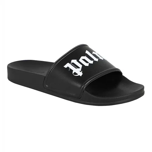 Dép - Dép Palm Angels PMIC001C99PLA001 Pool Slides Black Màu Đen Size 40 - Vua Hàng Hiệu