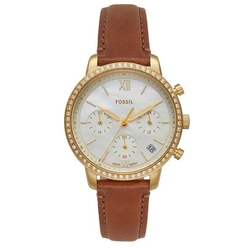 Đồng hồ - Đồng Hồ Nữ Fossil Neutra Chronograph 36mm ES5278 Màu Nâu Trắng - Vua Hàng Hiệu