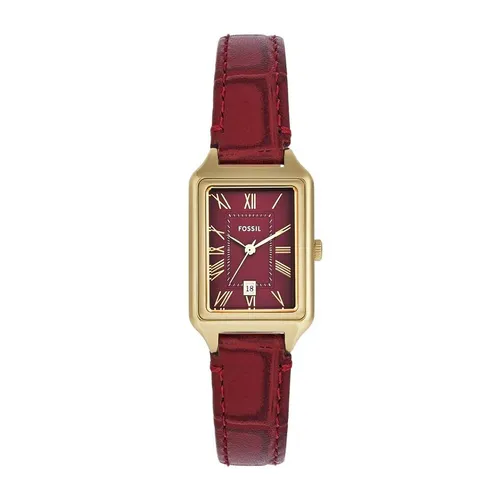 Đồng Hồ Nữ Fossil Raquel Leather Straps ES5383 Màu Đỏ Phối Vàng