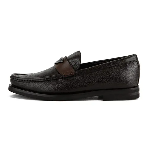 Giày Lười Nam Giovanni Loafer GSH0121-1 Màu Đen Phối Nâu Size 43