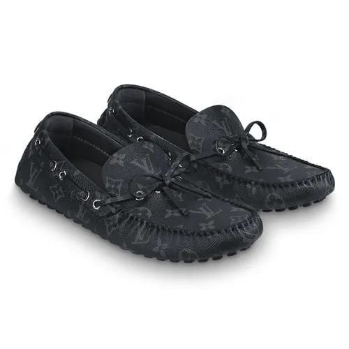 Louis Vuitton Giày lười - Giày Lười Nam Louis Vuitton LV Arizona Moccasin Graphite 0203 Màu Đen Size 5.5 - Vua Hàng Hiệu