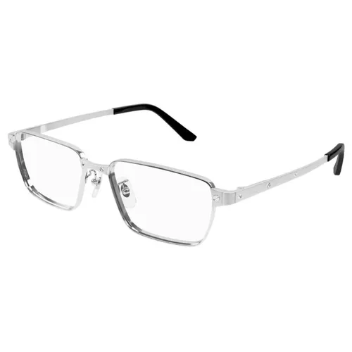 Kính mắt - Gọng Kính Nam Cartier CT0482OA 002 Màu Bạc - Vua Hàng Hiệu