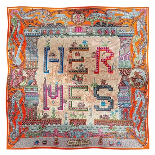 Khăn Nữ Hermès Super Silk Quest Scarf 90 Phối Màu
