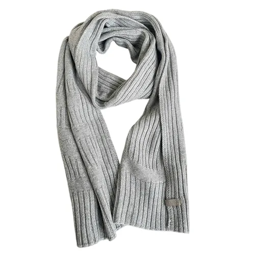 Thời trang - Khăn Quàng Cổ Nữ Calvin Klein CK Plaited Logo Scarf Grey Màu Xám - Vua Hàng Hiệu
