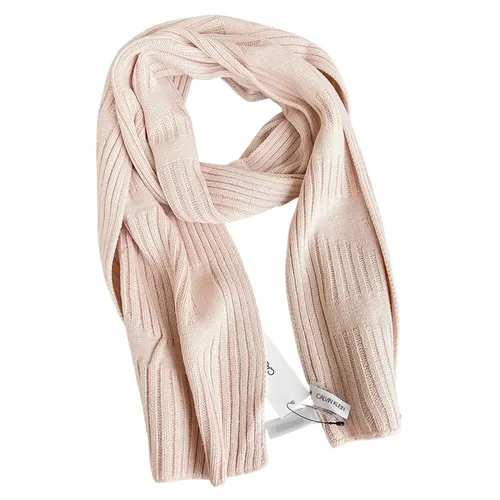 Thời trang - Khăn Quàng Cổ Nữ Calvin Klein CK Plaited Logo Scarf Pink Màu Hồng Phấn - Vua Hàng Hiệu