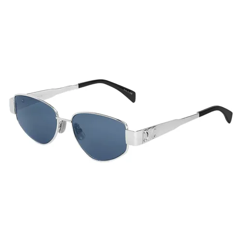 Kính Mát Celine Triomphe Metal 04 Sunglasses In Metal 4S293CMLB.36SU Màu Xanh Bạc