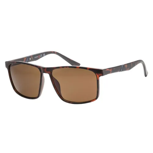 Kính Mát Nam Guess Factory Brown Rectangular Sunglasses GF0255 52E 60 Màu Nâu Havana
