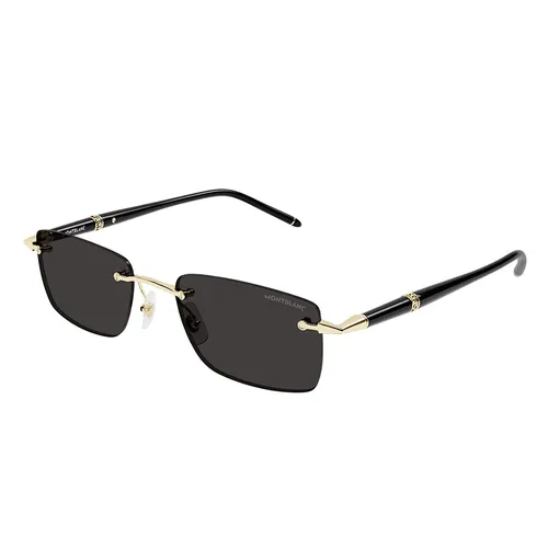 Montblanc - Kính Mát Nam Montblanc Black Sunglasses MB0344S 001 Màu Đen Vàng - Vua Hàng Hiệu