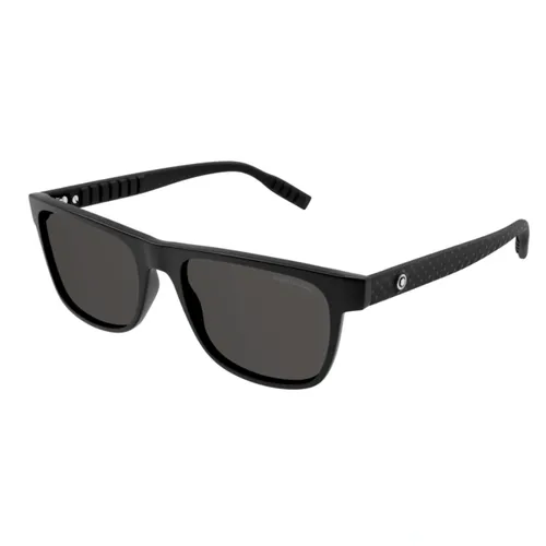 Kính Mát Nam Montblanc Sunglasses MB0209S 004 Màu Đen Xám - Kính mắt - Vua Hàng Hiệu