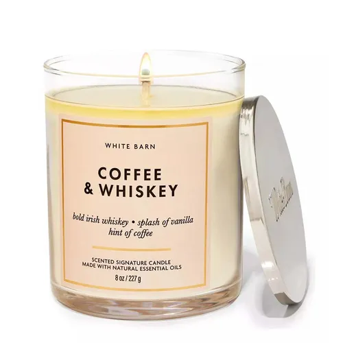 Nến thơm Bath & Body Works - Nến Thơm Bath & Body Works Coffee & Whiskey Single Wick Candle 227g - Vua Hàng Hiệu