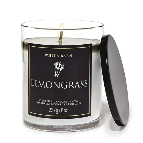 Nến thơm Bath & Body Works - Nến Thơm Bath & Body Works Lemongrass Signature Single Wick Candle 227g - Vua Hàng Hiệu